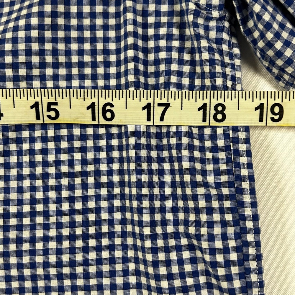 Ralph Lauren Mens Gingham Button Down Shirt Blue White Natural Stretch Large L - Picture 6 of 6